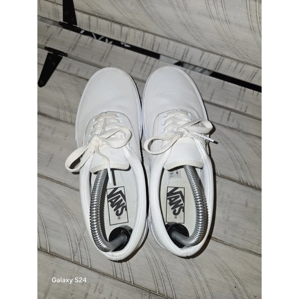 VANS ERA STACKED LEATHER TRUE WHITE PLATFORMS Women's Size 8/Men's Size 6.5